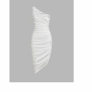 Elegant White One-Shoulder Dress